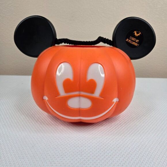 Disney Other - Disney Parks Mickey Mouse Light-Up Trick Or Treat Pumpkin Candy Bucket Halloween
